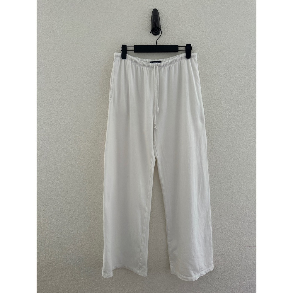 Brandy Melville White Wide Leg Drawstring Sweatpants Women One Size Anastasia